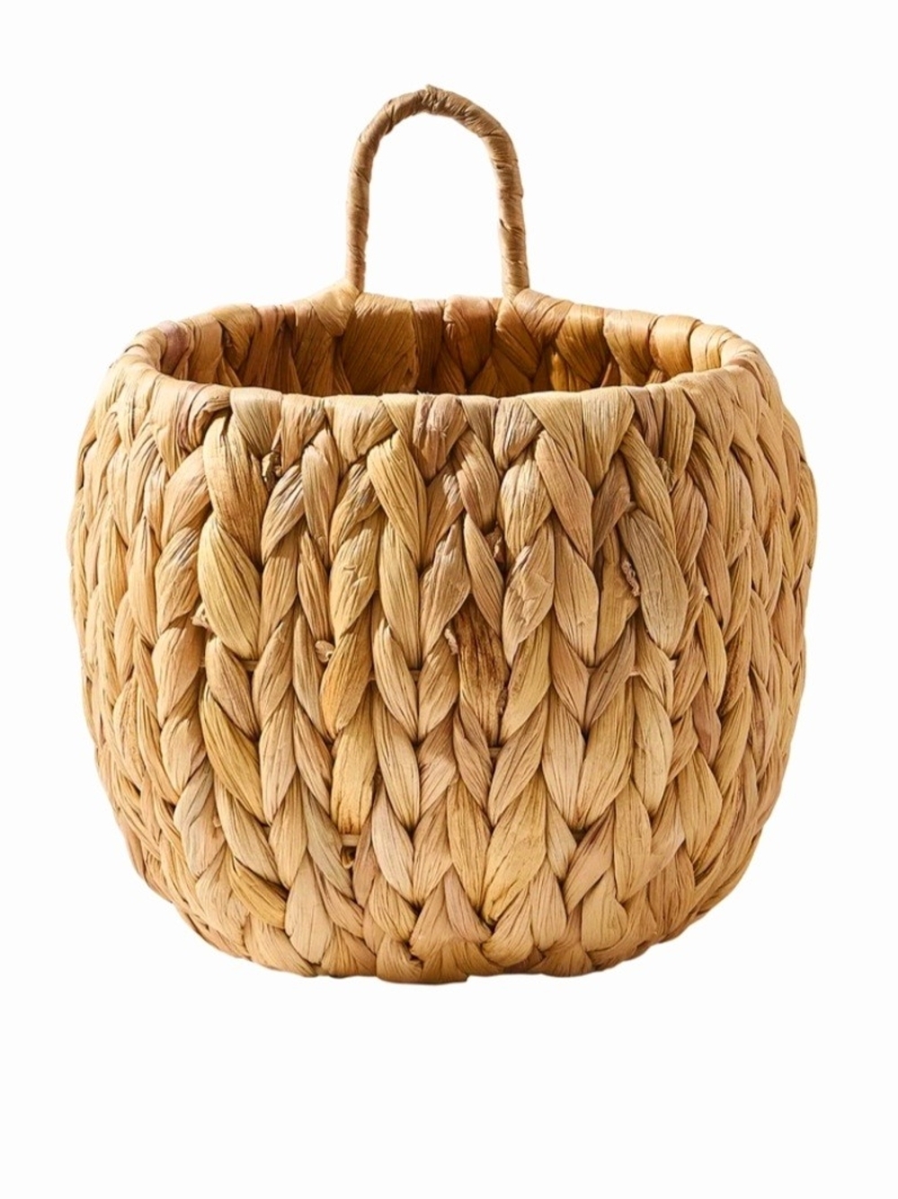 Handwoven Natural Seagrass Storage Basket with Handle